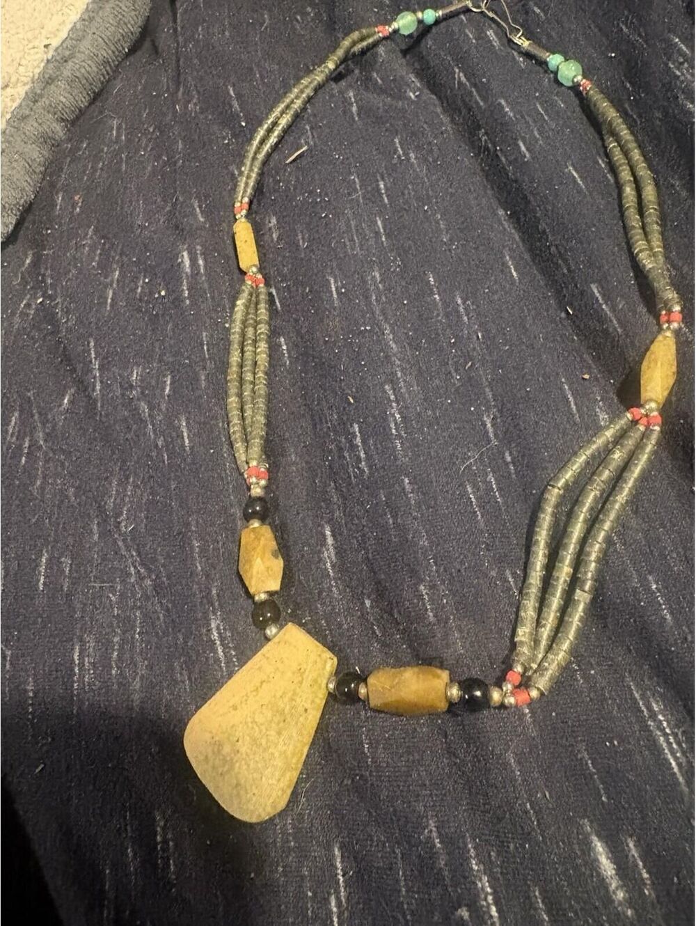 Jade Coral And Turquoise Santa Domingo Indian Heishi Bead Necklace